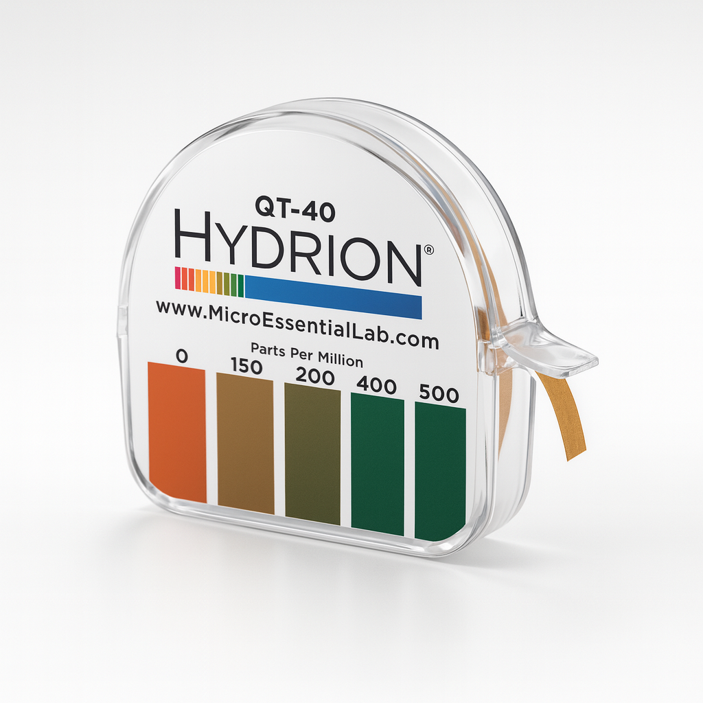 Hydrion - Amonio Cuaternario. Caja x10 Rollos 0 - 500 ppm